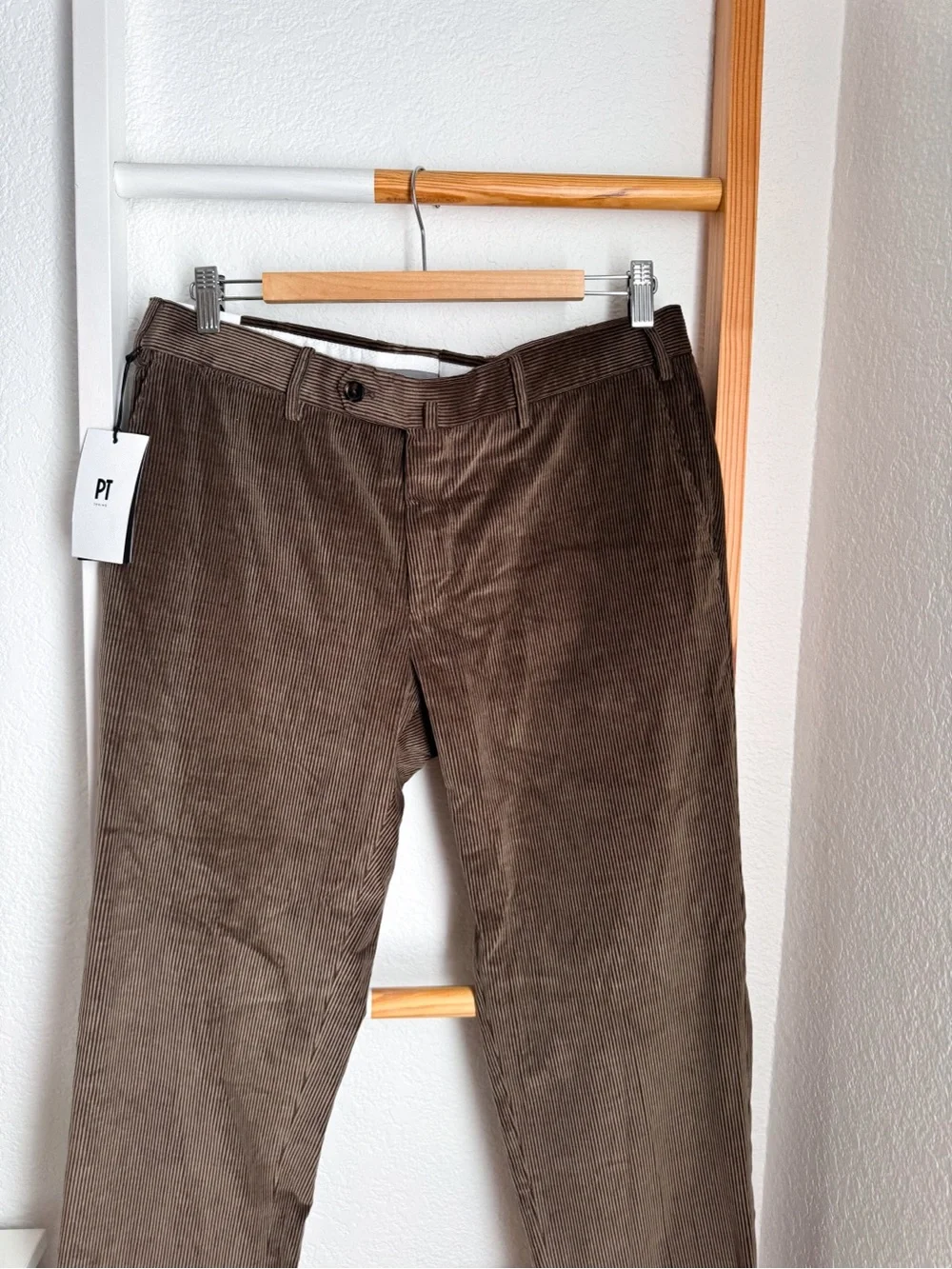 PT Torino Men’s Corduroy Pants Size Brown Slim Tapered NWT Cotton Cashmere